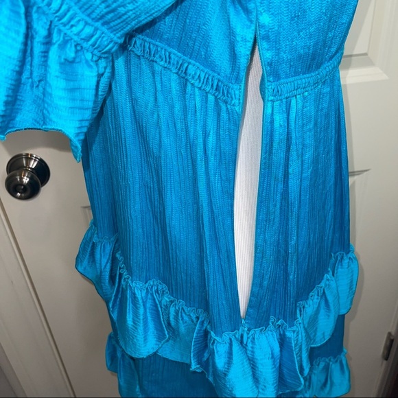 Vintage Betsey Johnson Blue Silk Blend Ruffle Tiered Dress Baby Doll - Picture 10 of 17